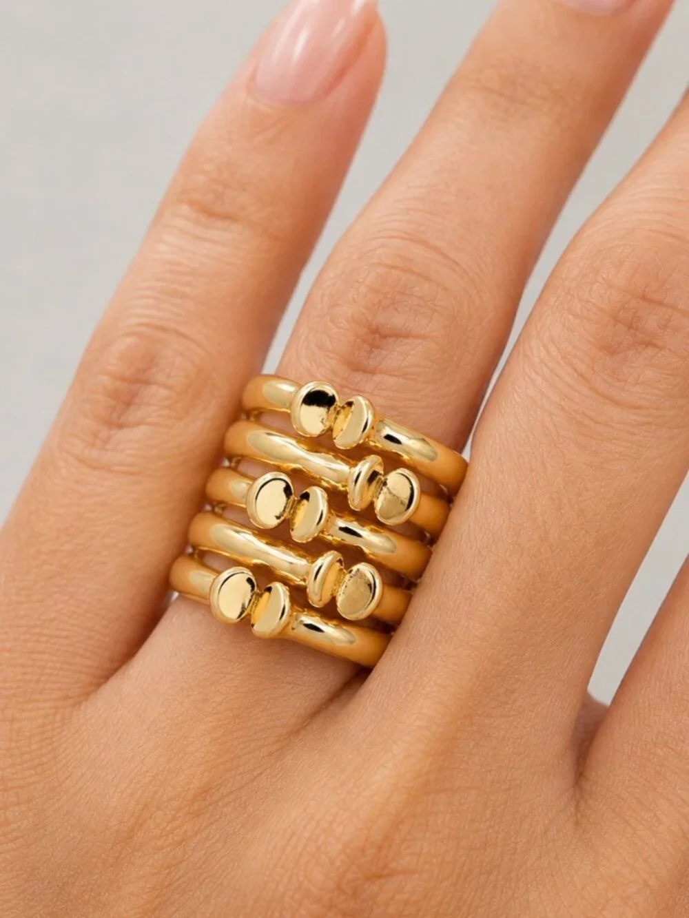 Multi Band Ring-14K Gold Plated- Bold- Modern.  NEW! ✨